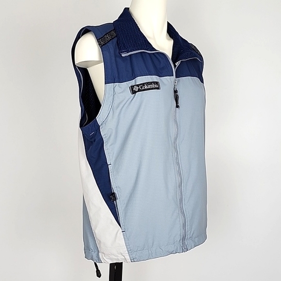 Columbia Women Vintage Packable Convertible Lightweight Jacket Vest Blue Size M - Picture 4 of 16